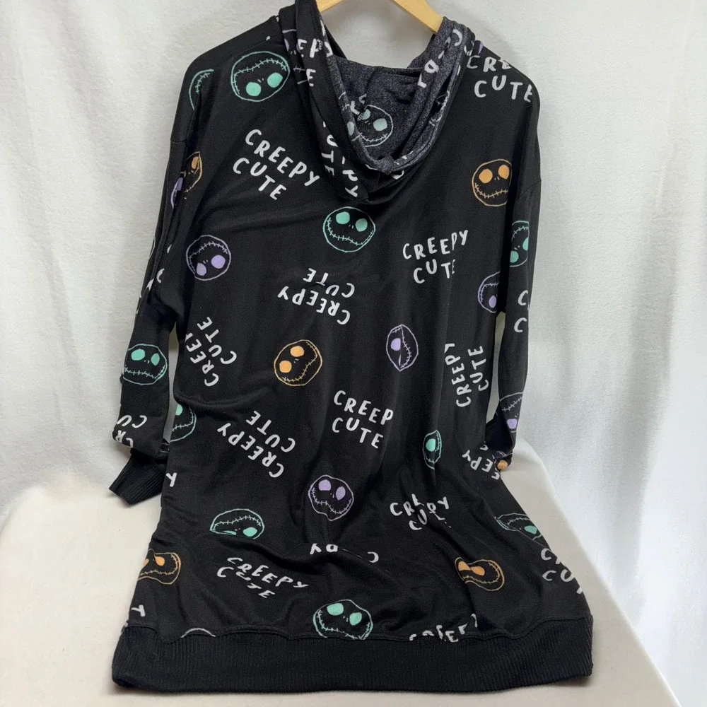 Disney The Nightmare Before Christmas‎ Jack Skellington Sleepshirt Hoodie Lg - Picture 5 of 5